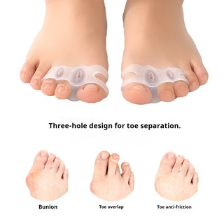 Dụng cụ tách ngón chân bằng Gel silicon 3 lỗ Miếng đệm ngón chân cho Bunion Hammer Chỉnh sửa ngón chân Giảm đau chân Máy duỗi ngón chân để mặc hàng ngày