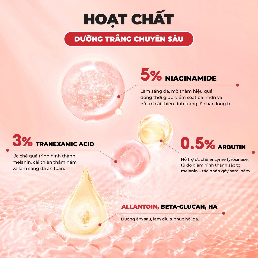 Serum Dưỡng Trắng Mờ Thâm Nám Tia’m Tranexin Nia Vita Serum 40ml | BigBuy360 - bigbuy360.vn
