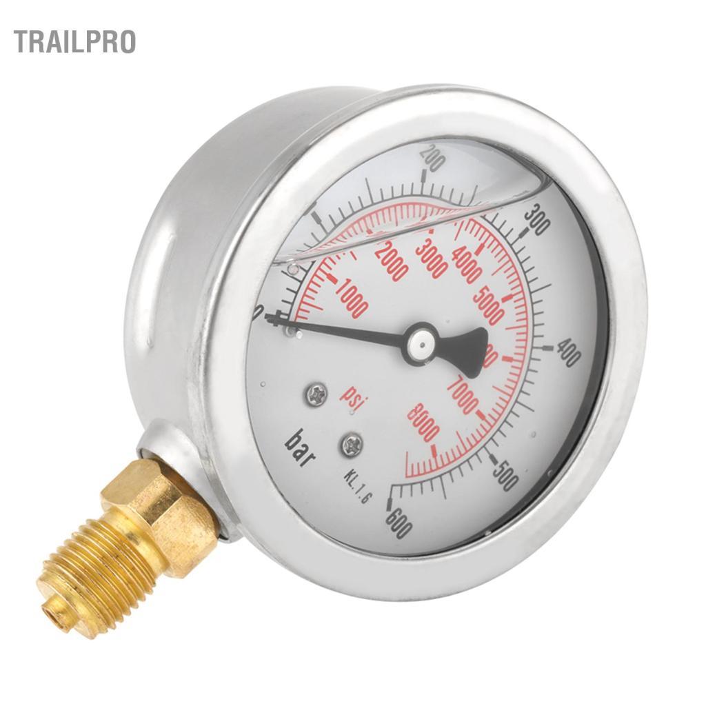 TrailPro G 1/4 Áp suất 0-600 bar / 0-8500Psi Máy đo tỷ lệ đôi thủy lực Áp kế đa năng để đo thanh / Psi.