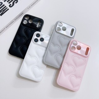 Sang Trọng Lỗ Mịn Da Tình Yêu Chanel Ốp lưng iPhone 17 Pro Max 16 15 14 Pro Max Chống Sốc Bảo Vệ Camera Ốp Lưng Cứng Chống Rơi