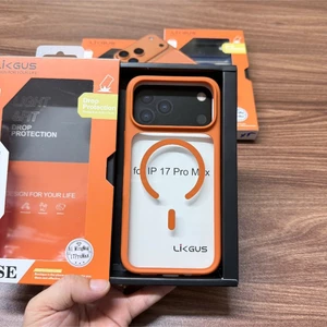 Ốp Lưng Trong Suốt Viền Màu Chống Sốc Likgus AI Ming Magnetic Cho iPhone 17 Pro Max Phủ Nút Camera Control