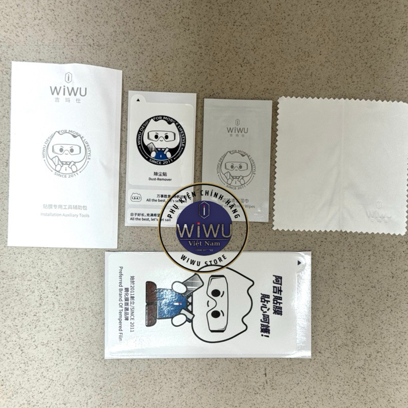 Kính Cường Lực WiWu Trong Suốt Viền Đen Cho iPhone 13 Đến 17 Pro Max - Độ Cứng 9H, Có Màng Loa Kháng Bụi, Hộp 1 & Hộp 10