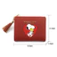 Snoopy Dây Kéo Ví Tua Rua Gấp Nửa Thẻ Ngắn Đựng Tiền Xu Ví Đựng Tiền Xu