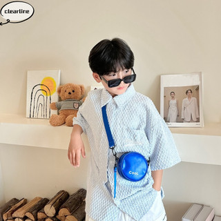 Túi đeo chéo trẻ em CLEARLINE, Túi đeo vai trẻ em bằng da PU Mini, Túi xách trẻ em tròn bền bỉ