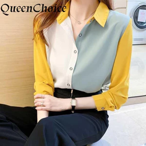 Áo sơ mi nữ cổ dài thời trang, phù hợp mùa xuân và hàng ngày.