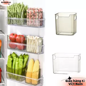 Hộp Bảo Quản Tủ Lạnh NORDICLIFE, Giá Sắp Xếp Tủ Lạnh Dày Tiết Kiệm Không Gian, Hộp Bảo Quản Thực Phẩm Đa Năng Có Thể Xếp Chồng Dung Tích Lớn Người Tổ Chức Nhà Bếp