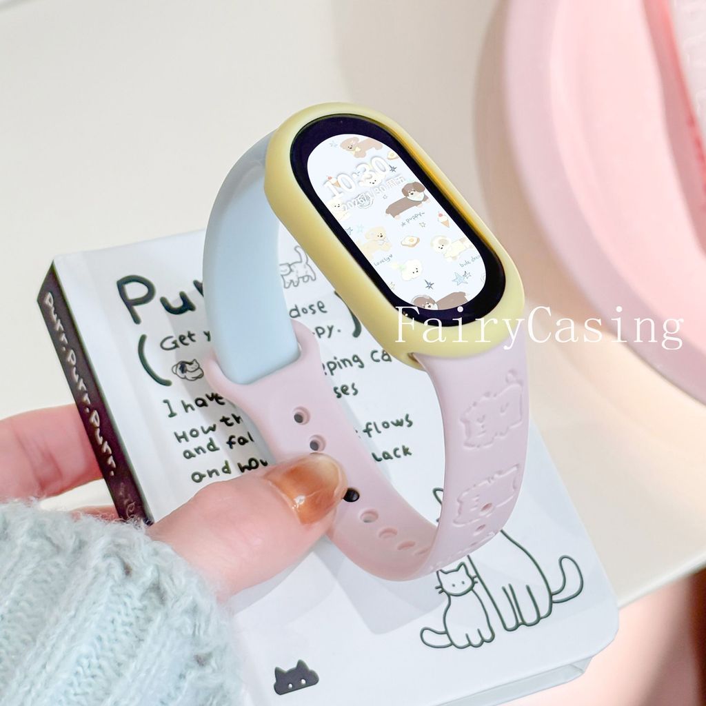 Ốp lưng + Dây đeo silicon cho Xiaomi Mi Band 10 9 8 Phụ kiện Vòng đeo tay thể thao Pulseira Correa Mi Band 9 8 10 Dây đeo cổ tay