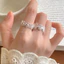 Nhẫn nữ ren edge zircon, thời trang thanh lịch, dễ xếp chồng - quà tặng hoàn hảo