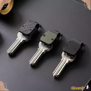 Giá đỡ móc khóa CHEESELY, Giữ 2-6 phím Dụng cụ sắp xếp chìa khóa Mini, Móc chìa khóa hợp kim nhôm màu xanh lá cây màu đen cho kích thước đa năng