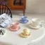 HFTOY 1 Cái Nhà Búp Bê Thu Nhỏ Pháp Retro Cốc Cà Phê Đĩa Mẫu Nhà Búp Bê Chơi Mini Đồ Nội Thất Nhà Bếp Phụ Kiện Trang Trí Cảnh ~
