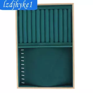Trang Sức Khay Bảo Quản Hộp Tổ Chức Hiển Thị Giá Đỡ Gỗ Tre Flannel Bọc Trưng Bày Ngăn Kéo Thích Hợp Cho Nữ Quà Tặng Nhà Tủ Quần Áo