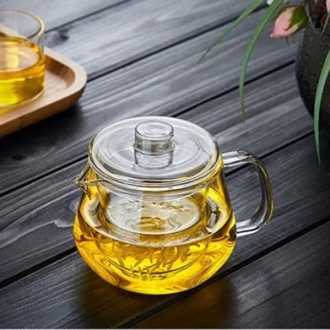 Ấm trà thủy tinh chịu nhiệt Borosilicate cao 400ml Bộ trà thủy tinh chịu nhiệt tách nước trà