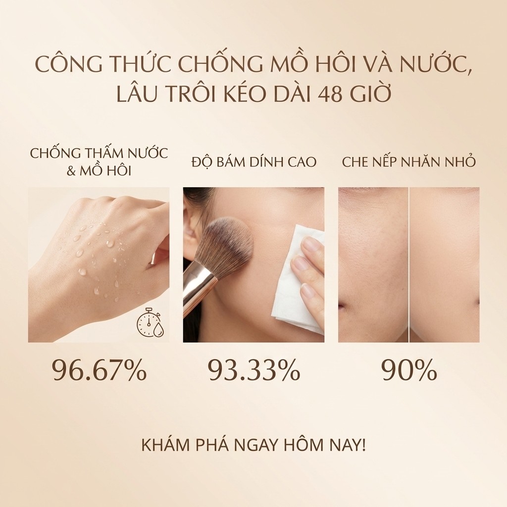 Phấn bắt sáng lì 3D làm sáng da mặt, không cần kem che khuyết điểm