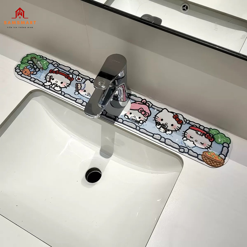 Tấm Lót Chân Vòi Nước Đất Tảo Cát Siêu Thấm Hút Thảm Chống Bắn Nước Nhà Bếp Nhà Tắm Họa Tiết Hoạt Hình