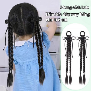 Tóc Giả Tết Dễ Thương Cho Bé Gái Vòng Tóc Ruy Băng Nơ Tóc Giả Thời Trang Một Bên Cho Trẻ Em