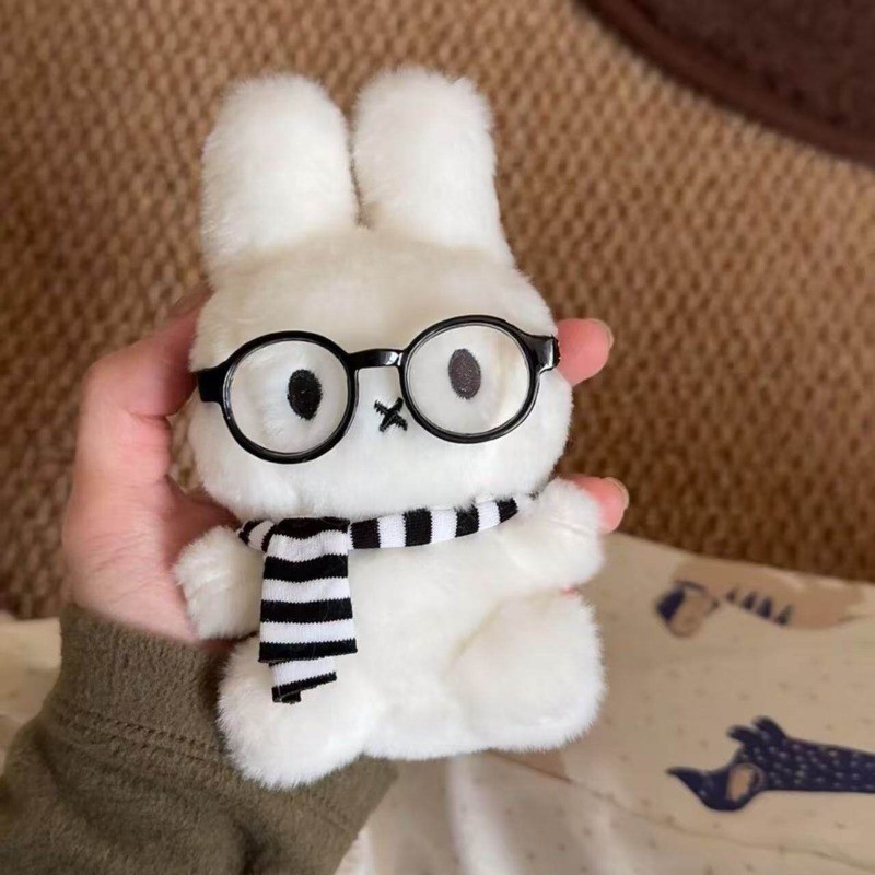 Miffy Sang Trọng Búp Bê Đen Trắng Sọc Khăn Treo Cặp Đôi Túi Mặt Dây Chuyền Móc Khóa Quà Tặng Giáng Sinh