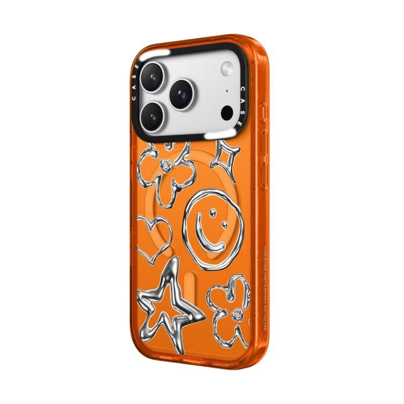 CASECASE X Mặt cười nước Cam / Đỏ / Perri Bộ sưu tập kẹo tím Màu sắc trong suốt Cứng hút từ tính Vỏ tác động cho Apple IPhone 13 14 15 16 17Pro Max Plus Có hộp