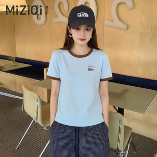 【Khuyến mãi】Áo Thun Cotton Nguyên Chất, Màu Sắc Tương Phản, Phù Hợp Với Mọi Hình Thể Cho Nữ