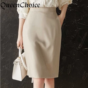 Váy bút chì midi kaki bodycon, phù hợp công sở và thời trang hàng ngày