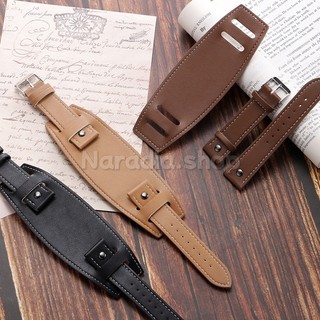 Dây đeo đồng hồ bằng da PU 20 / 22 / 24mm có khay cho dây đeo đồng hồ quân sự Fossil Retro dành cho nam nữ thay thế