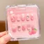 FAVORITEGOODS Móng Tay Giả Trẻ Em, Sticker Móng Tay Dài Họa Tiết Trái Tim Anh Đào Dễ Thương, 18 Mẫu Hoạt Hình Tháo Rời Cho Bé Gái Học Sinh