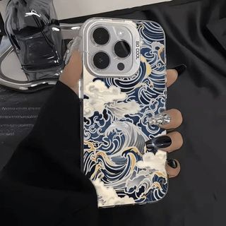Ốp Lưng Cho OPPO Reno 8T 8Z 7Z 7 Pro Reno8 T 5 6 Lite 5F A74 A94 Ốp Lưng Ukiyo-e Ocean Waves Laser Cứng IMD Nghệ Thuật Sang Trọng Đơn Giản Hoạt Hình Hợp Thời Trang Vỏ 3D Dễ Thương Hàn Quốc