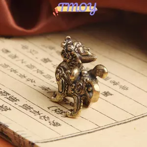 TMOY Tượng Tượng Hình Giàu Có Đồng Thau Trang Trí Thịnh Vượng Phong Cách Trung Hoa Trang Trí Qilin Rồng Lu Động Vật Phong Thủy Vintage TMOY