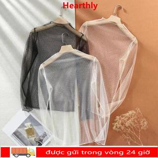 HEARTHLY Áo sheer lưới và ren, phù hợp đi biển mùa hè dành cho nữ