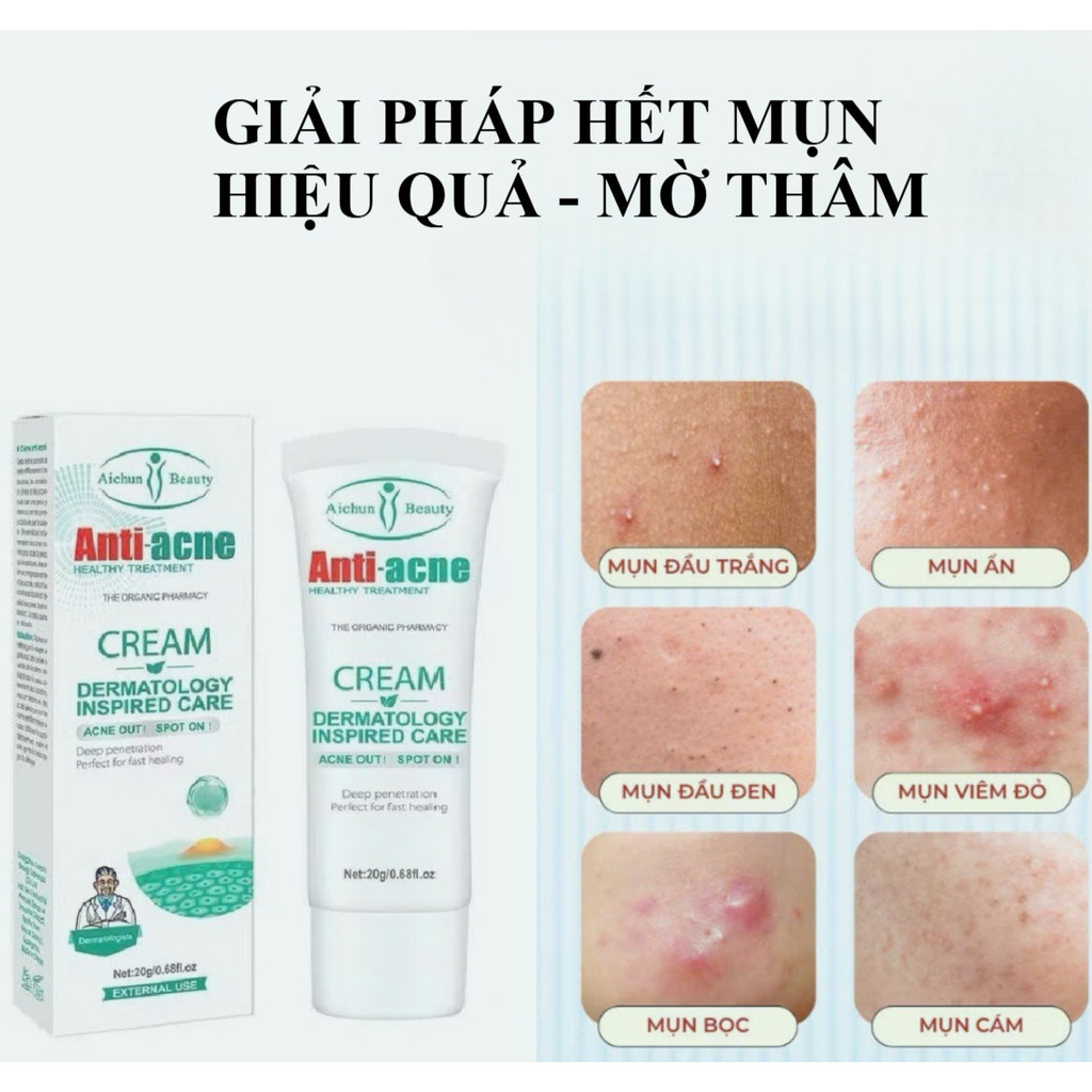 Kem Chuyên Biệt Giảm Thâm Mụn Chuyên Sâu Anti-Acne Sạch Mụn, Mờ Thâm 20gm