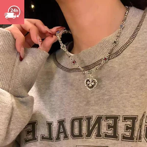 Mặt dây chuyền hoa zircon retro style, cá tính Hip-Hop cho nữ