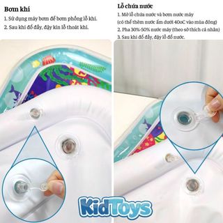 Thảm nước tập bò hình cá KidToys – đồ chơi bơm hơi mát mẻ phát triển giác quan cho bé