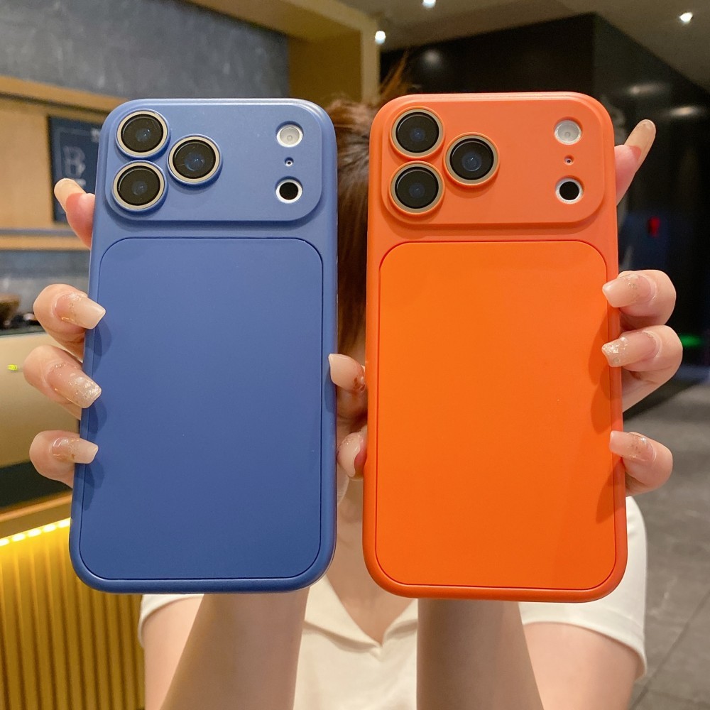 Ốp điện thoại bảo vệ ống kính lỗ mịn cho IPhone 17 16 15 14 13 12 Pro Max 17 Air 11 Chống trượt chống rơi Chống vân tay Vỏ điện thoại thời trang đơn giản