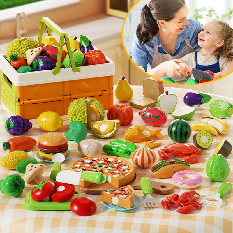 23/42PCS Bộ Đồ Chơi Cắt Trái Cây Rau Củ,Đồ Chơi Nấu Ăn Nhà Bếp,Chất Liệu An Toàn Cho Bé,không Mùi