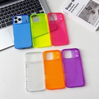 Ốp Điện Thoại TPU Trong Suốt Huỳnh Quang Trong Suốt Cho iPhone 17 16 15 14 13 12 11 Pro Promax 17Air 16 15 14 Plus 7 8 Plus X XS XR XSMAX Ốp Lưng Đơn Giản Thời Trang Chống Sốc