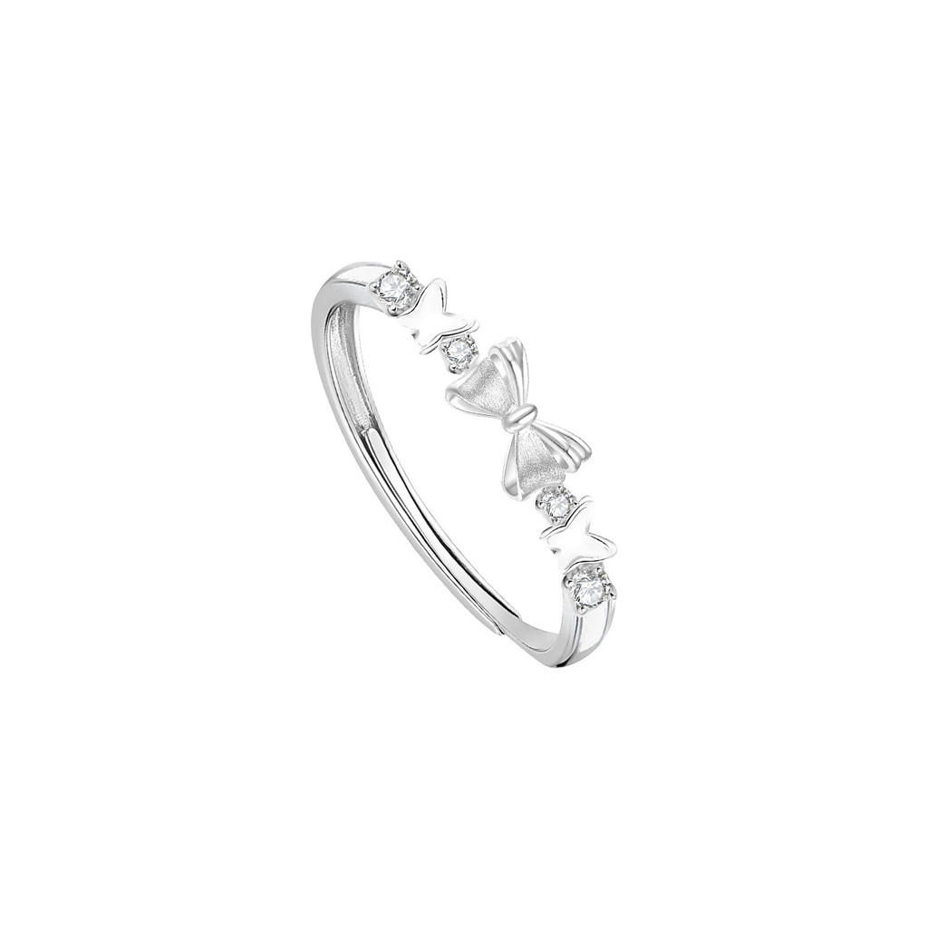 Nhẫn đôi lông bạc Sterling biến thành hình con bướm ngọt ngào