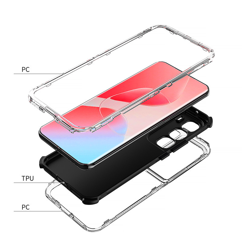 Dành Cho Infinix Hot 60 Pro + 4G X6886 Ốp Lưng Trong Suốt Khung Trước Acrylic Silicon Cứng Chống Sốc