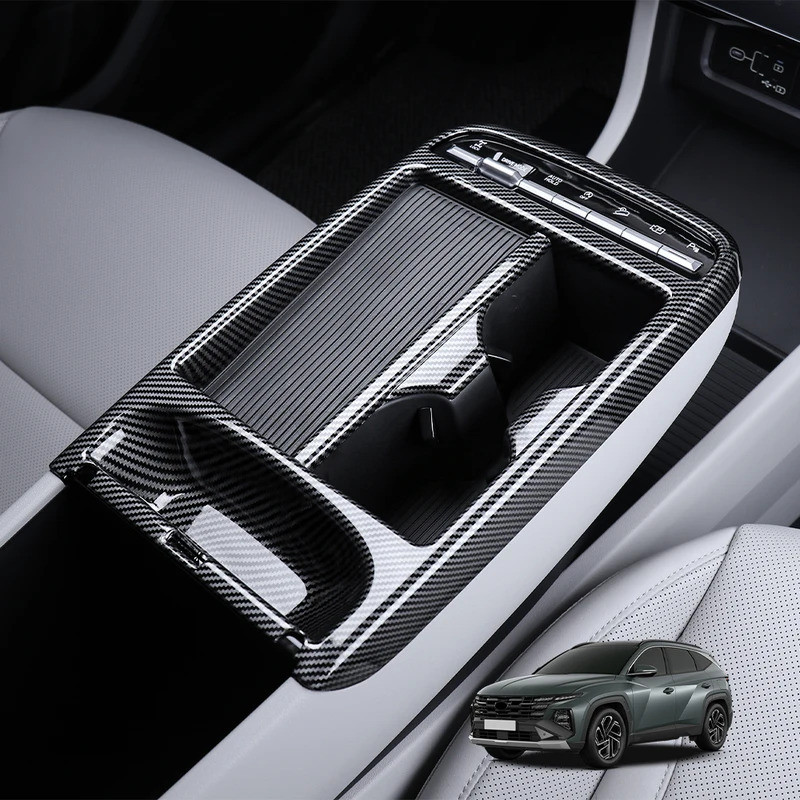 Dành Cho Xe Hyundai Tucson NX4 2025 -2026 Sợi Carbon Phong Cách Nội Thất Bảng Điều Khiển Trung Tâm Bánh Răng Dịch Chuyển Nút Cửa Sổ Chiếu Hậu Gương Bao