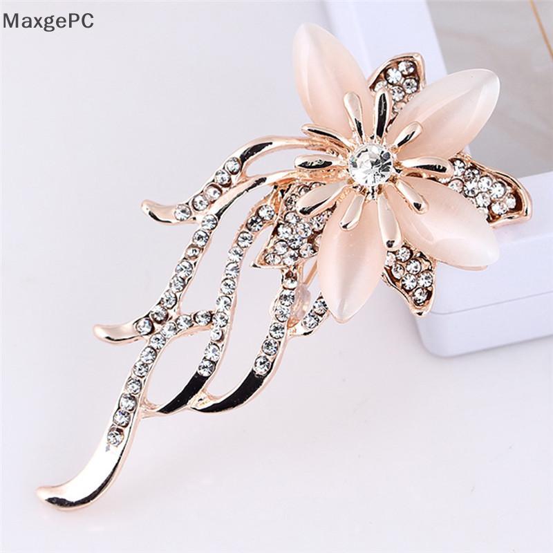 Cod Opal Hoa Trâm Rhinestone Pha Lê Trâm Pin Đám Cưới Đảng Phụ Nữ Đồ Trang Sức Mới