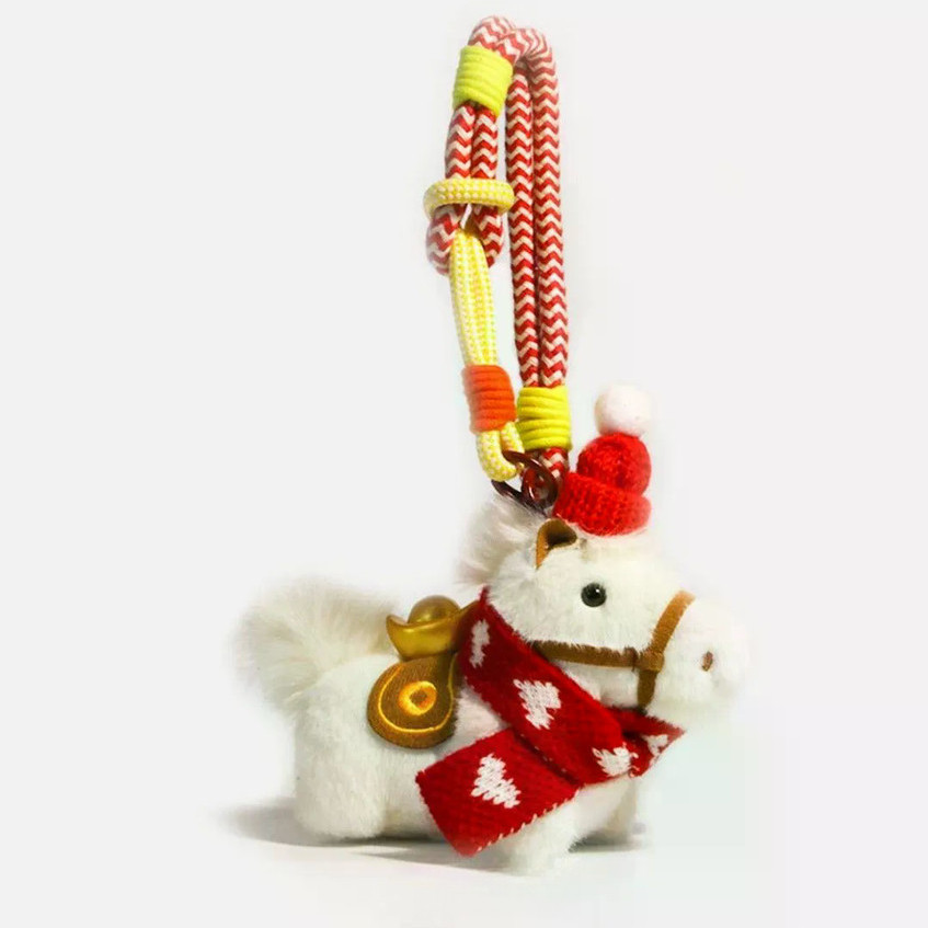 Dễ Thương Sang Trọng Thỏi Pony Túi Mặt Dây Chuyền Dệt Kim Búp Bê Móc Khóa Ngay Lập Tức Thành Công Mặt Dây Chuyền Giáng Sinh Quà Tặng Sáng Tạo Điện Thoại Di Động Dây Buộc