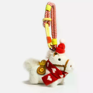Dễ Thương Sang Trọng Thỏi Pony Túi Mặt Dây Chuyền Dệt Kim Búp Bê Móc Khóa Ngay Lập Tức Thành Công Mặt Dây Chuyền Giáng Sinh Quà Tặng Sáng Tạo Điện Thoại Di Động Dây Buộc