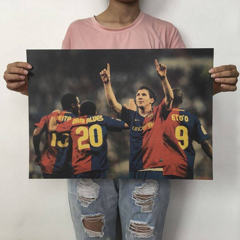 Messi Ngôi Sao Bóng Đá Poster Không Khung Chống Thấm Nước Tranh Treo Tường Nghệ Thuật Cho Phòng Khách Thanh Thể Thao Xổ Số Cửa Hàng Trang Trí
