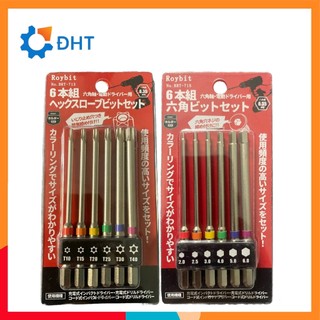 Đầu mũi Lục giác, Lục Bông, Hoa Thị  từ tính Roybit may pin và khoan điện-Chuôi lục giác 6.35