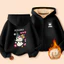 Kuromi Winter Kids Zip Áo Hoodie lông cừu lót hoạt hình Áo khoác có mũ trùm đầu mềm mại cho trường học và ngoài trời