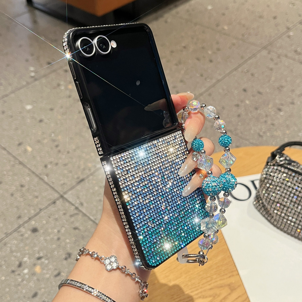 Dành Cho Samsung Galaxy Z Flip 7 7FE 6 5 4 3 Sang Trọng Độc Đáo Có Dây Đeo Cổ Tay Vỏ. Dành cho Galaxy Z Flip7 Nó có vỏ điện thoại chống sốc có từ tính.