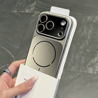 Ốp điện thoại di động hút từ tính cửa sổ lớn mạ cao cấp cho iPhone17 16 15 14 13 Pro Max bảo vệ camera chống sốc chống rơi mặt sau cứng