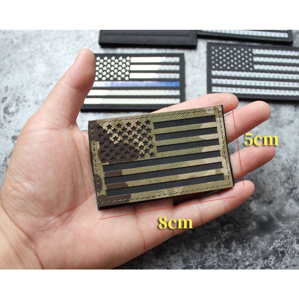Patch phản quang cờ Mỹ dán quần áo_ba lô_túi xách _retro