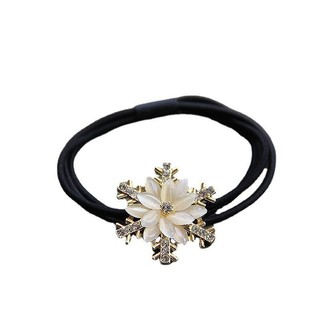 Dây buộc tóc kim loại đầu opal phong cách Hàn Quốc, sang trọng cho búi tóc đuôi ngựa