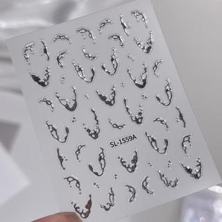 Miếng dán móng 5D dập nổi chất lỏng kim loại phong cách Pháp, decal trang trí, dụng cụ làm móng cho tiệm