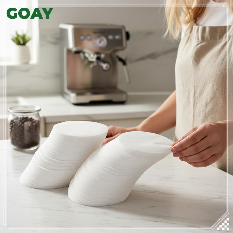 GOAY 100 / 500 Cái 51 / 53 / 54 / 58mm Bộ lọc Espresso chưa tẩy trắng Bộ lọc giấy cà phê Pu Màn hình Portafilter Giấy cho Breville Barista VN