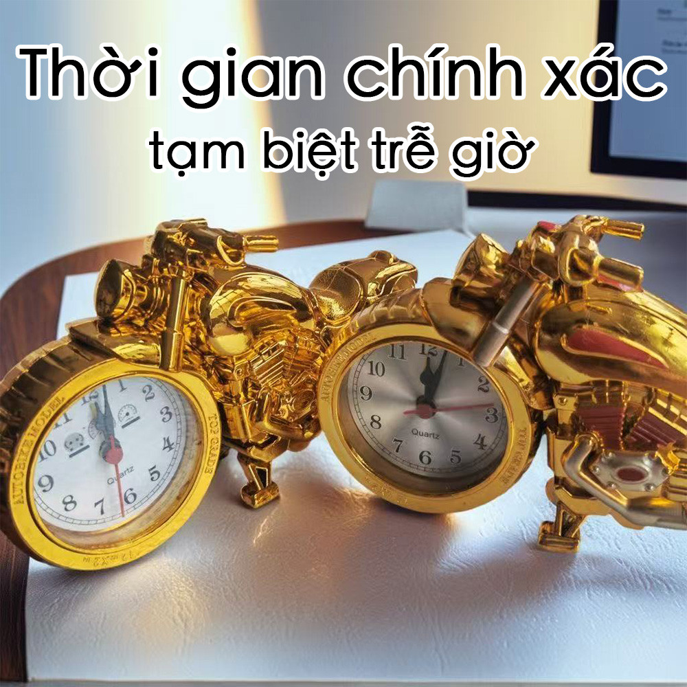 Đồng hồ xe máy cổ điển sang trọng Đồng hồ báo thức độc đáo dành cho những người yêu thích động cơ sáng tạo